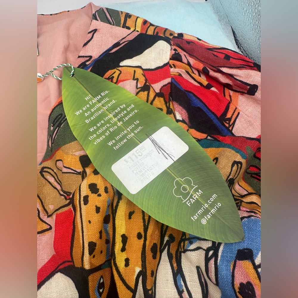 FARM Rio Multicolor Abstract Crop Top - Picture 2 of 6